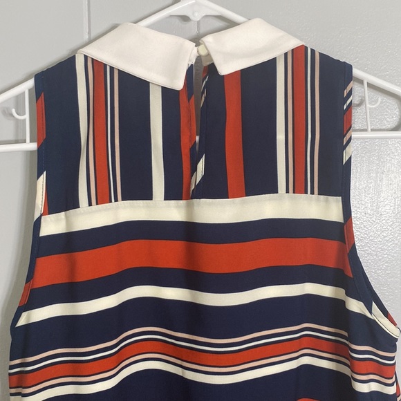 Monteau Women’s Summer Stripes Sleeveless Collard Dress Size Medium - Picture 5 of 8